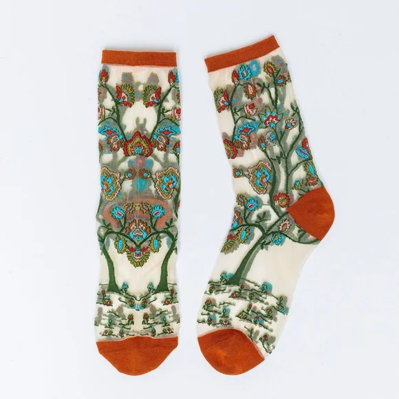 Tree of Life Sheer Crew Sock - Picture 6 of 8